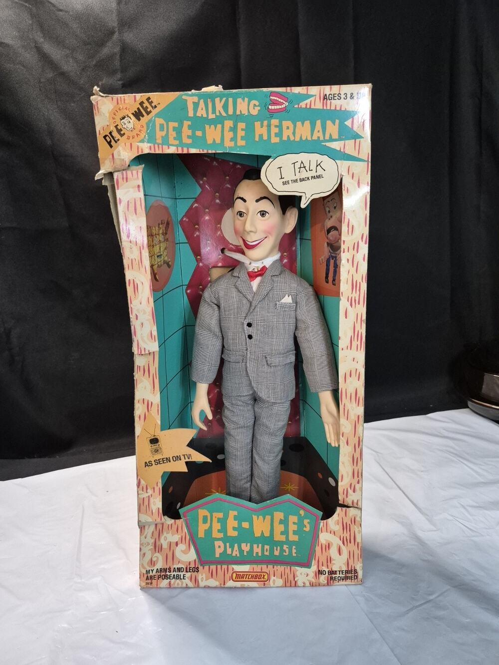 Vintage 1987 Pee-Wee Herman Talking Pull String Doll Figure. 18” All Is There.